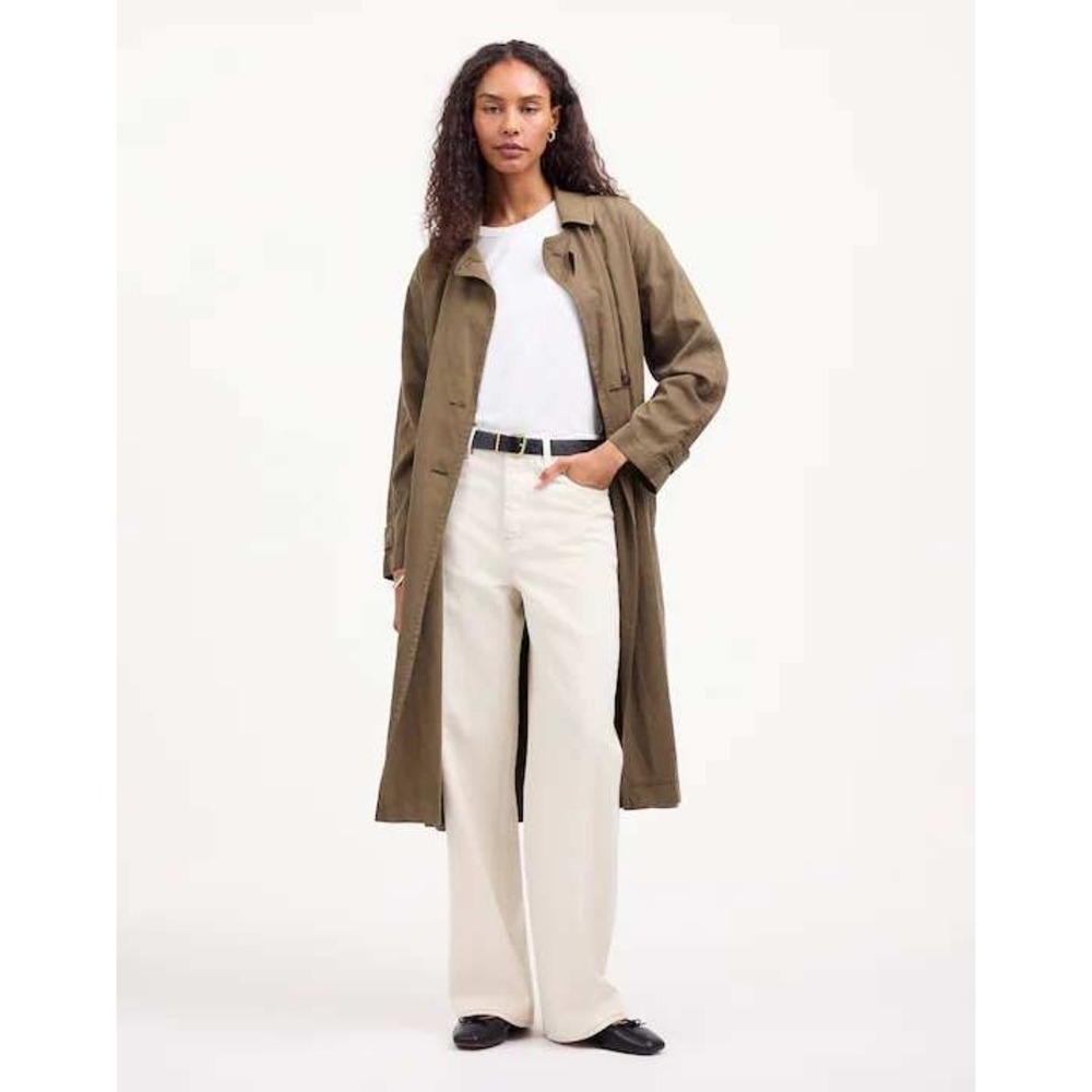 Madewell Low-Slung Baggy Jeans Off-White Cream Size 23 NZ047 NEW $128